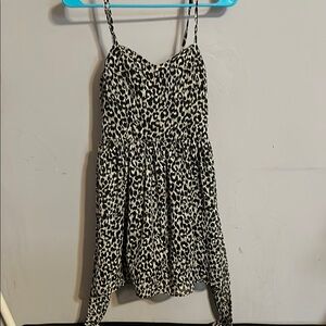 Twenty one black and White Leopard Print Mini Dress